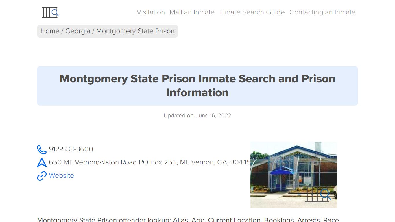 Montgomery State Prison Inmate Search and Prison Information